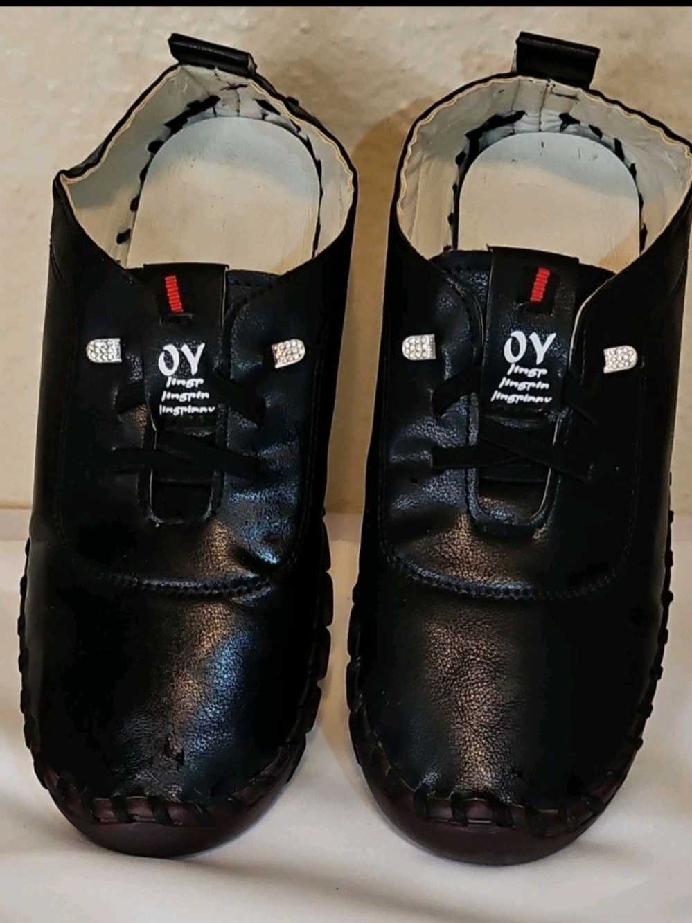 Black OY Logo Casual Slip-On Shoes